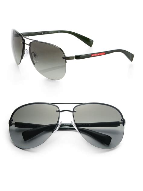 mens prada sunglasses aviator pr|prada sunglasses men rimless.